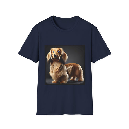 Dachshund Pageant Pup design dog lover unisex t-shirt in navy