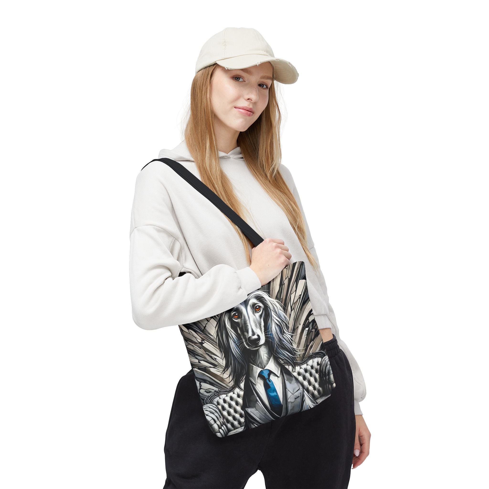 Afghan Hound Tote Bag | B&W Bold Gentleman Dog Lover Gift
