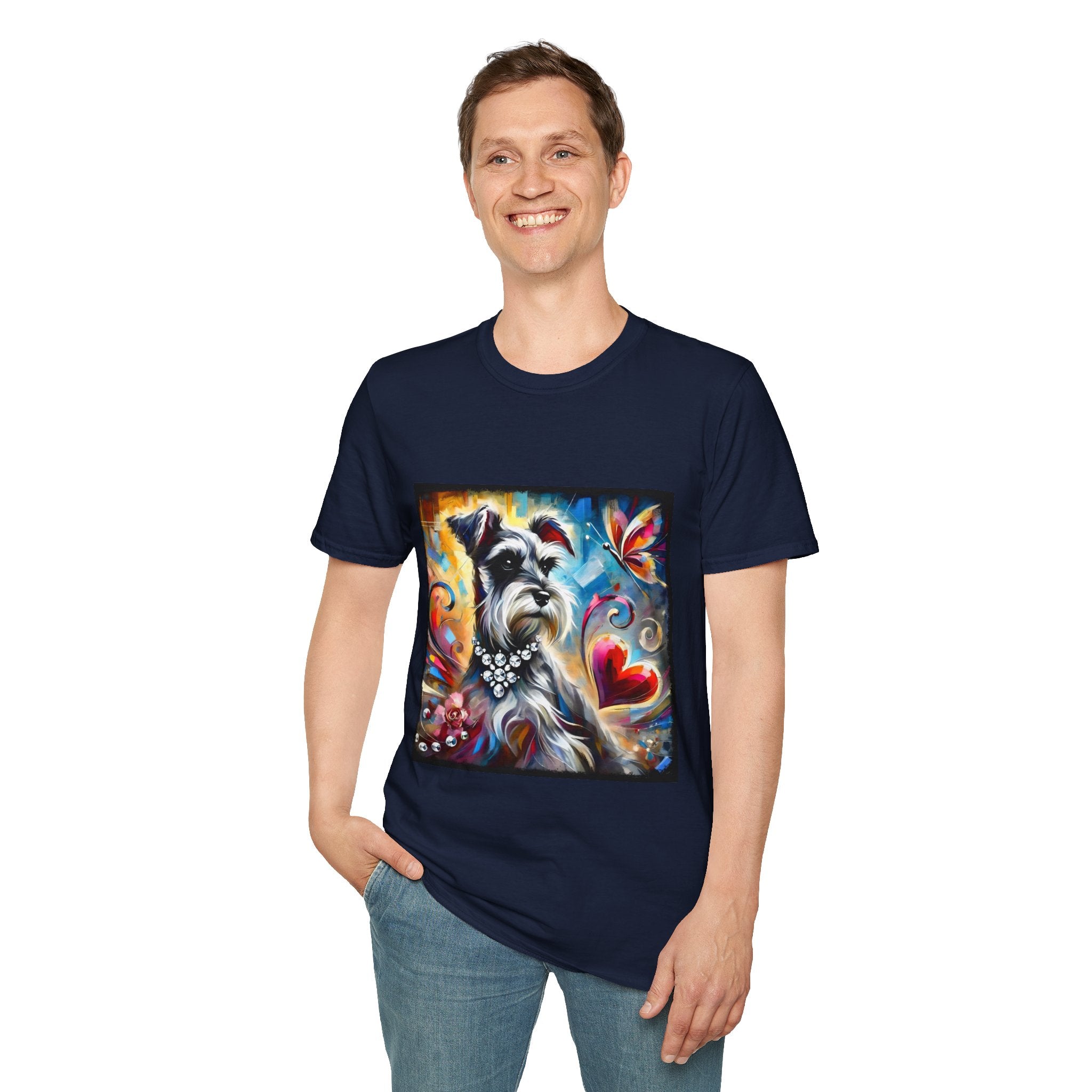Schnauzer Bold Butterfly Classic | Unisex Dog T-Shirt