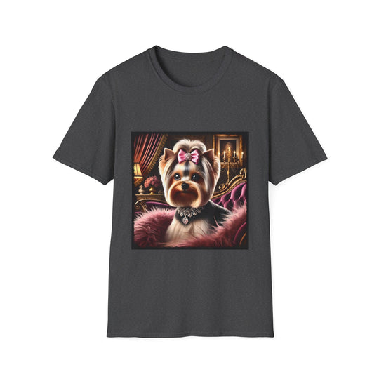 Yorkshire Terrier Diamond Opulence design dog lover unisex t-shirt in dark heather