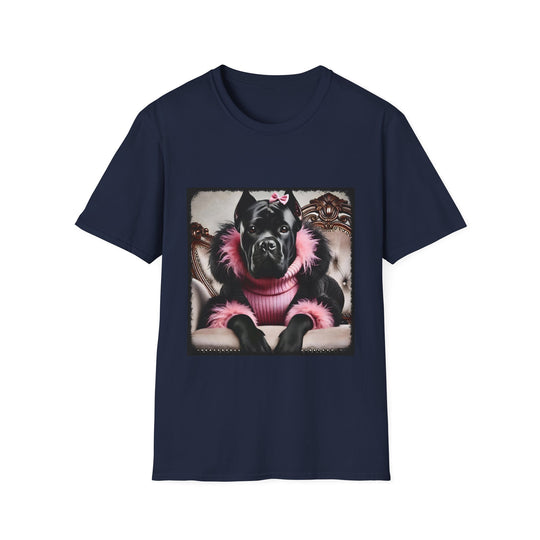 Cane Corso Pink Rebel design dog lover unisex t-shirt in navy