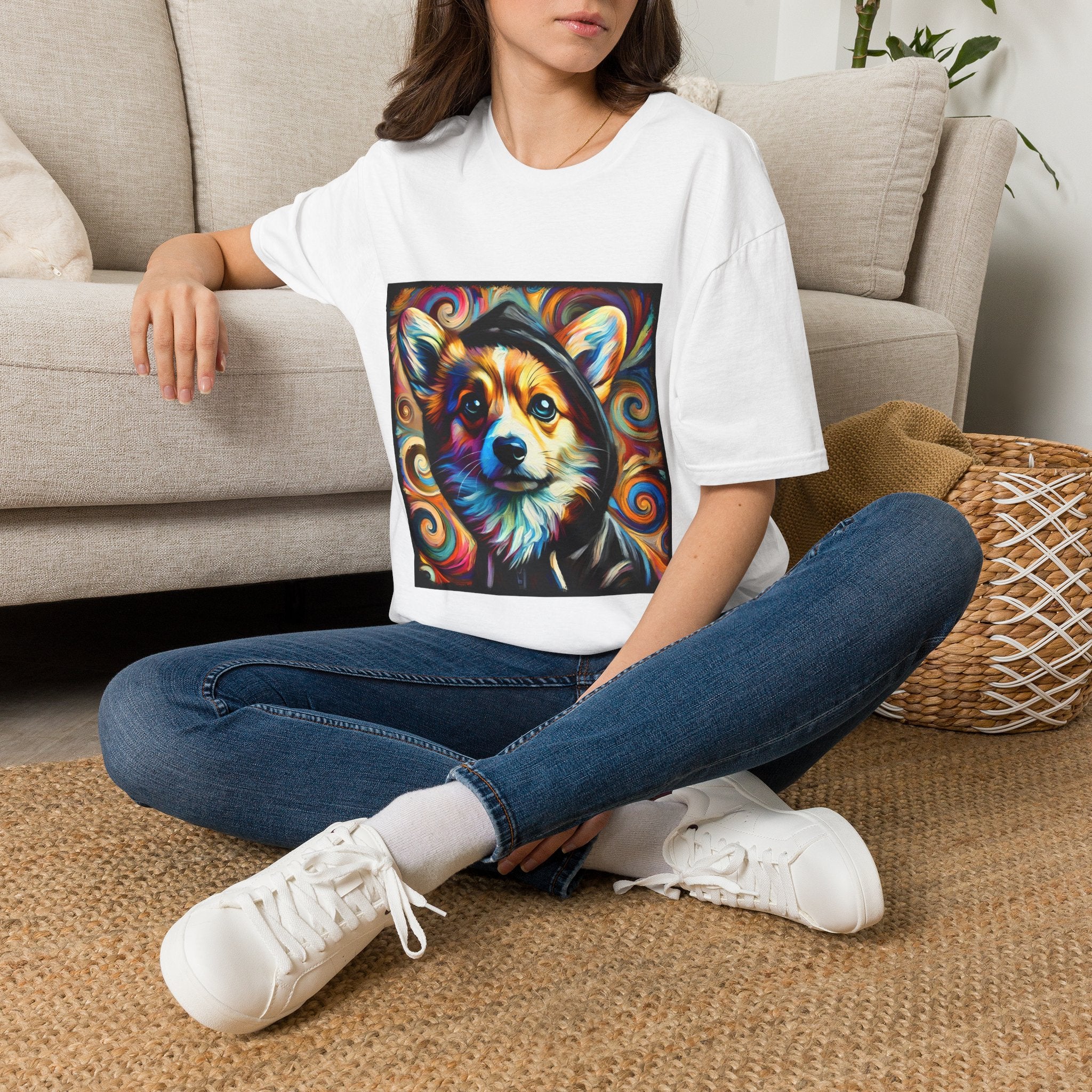 Pembroke Welsh Corgi Relaxed Swirl | Unisex Dog T-Shirt