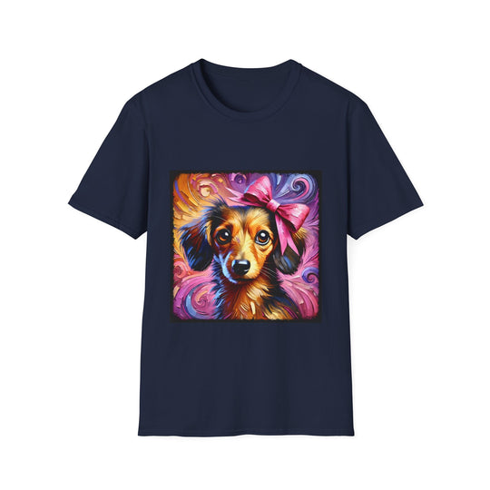 Dachshund Beautiful Swirl design dog lover unisex t-shirt in navy