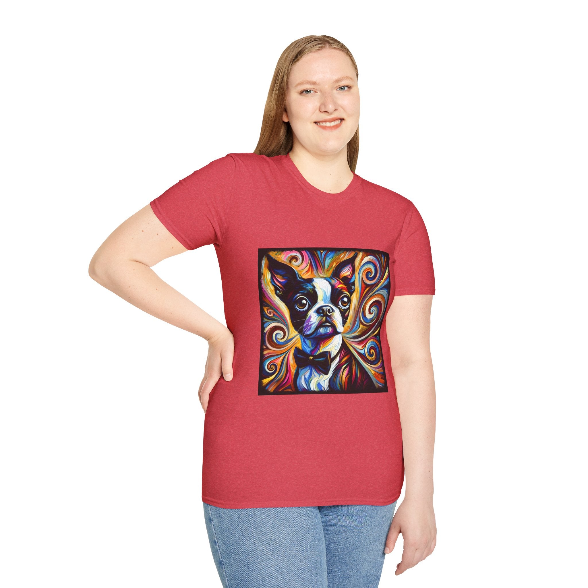 Boston Terrier Bowtie Swirl | Unisex Dog T-Shirt