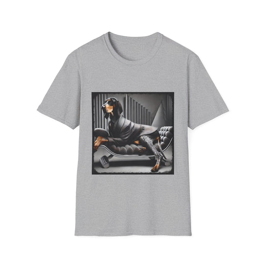 Coonhound Polished Gent design dog lover unisex t-shirt in sport grey