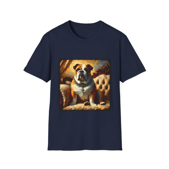 Bulldog Princess Classic design dog lover unisex t-shirt in navy