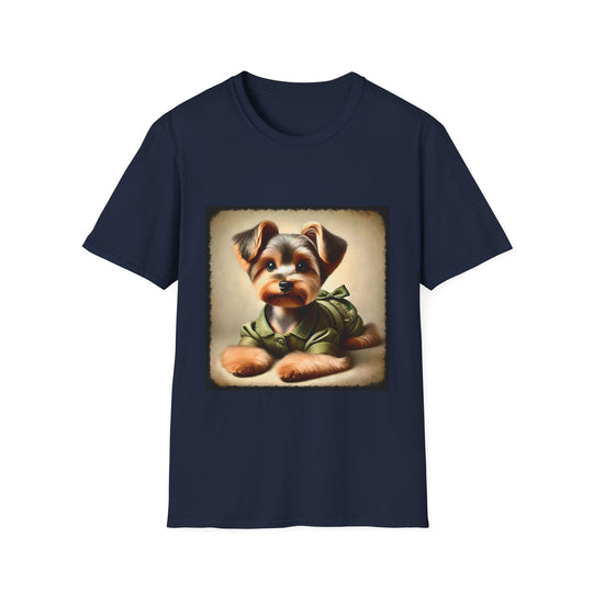 Yorkshire Terrier Camo Doll design dog lover unisex t-shirt in navy