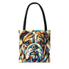 Bulldog Tote Bag | Warm Geometric Dog Lover Gift