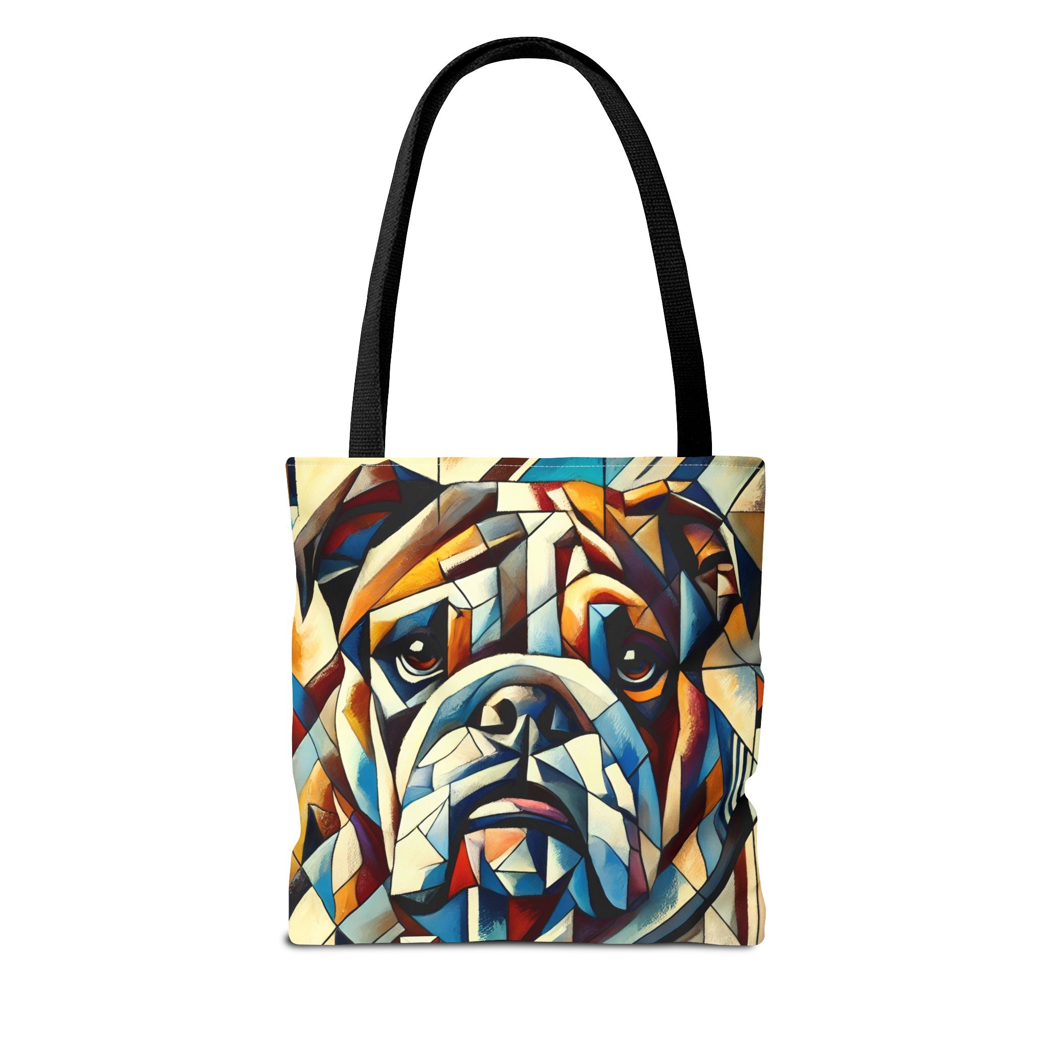 Bulldog Tote Bag | Warm Geometric Dog Lover Gift