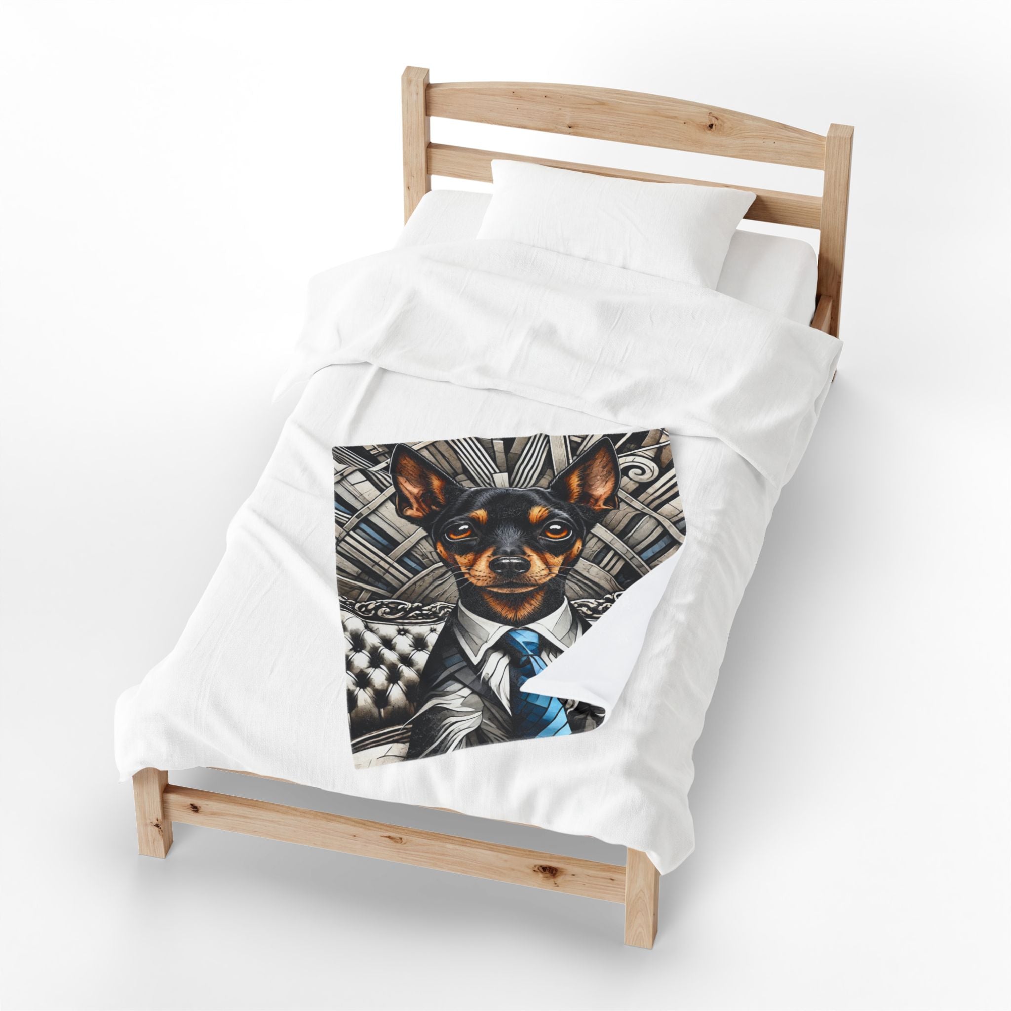 Doberman Pinscher Blanket | Blue Tie Gentleman Dog Lover Gift