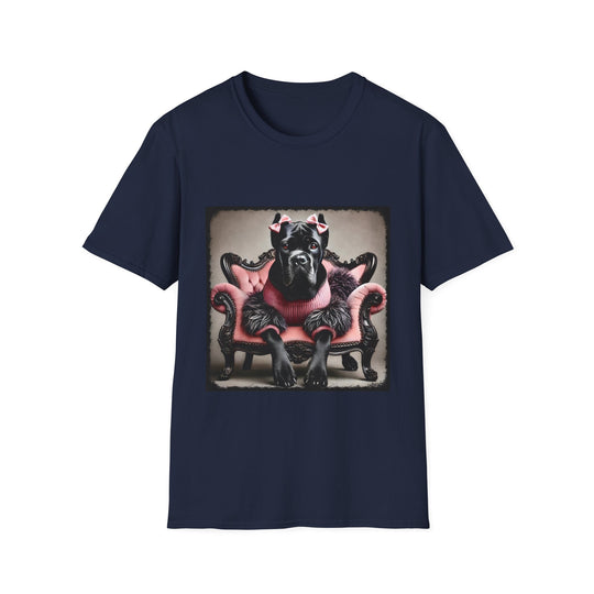 Cane Corso Bow Boss design dog lover unisex t-shirt in navy