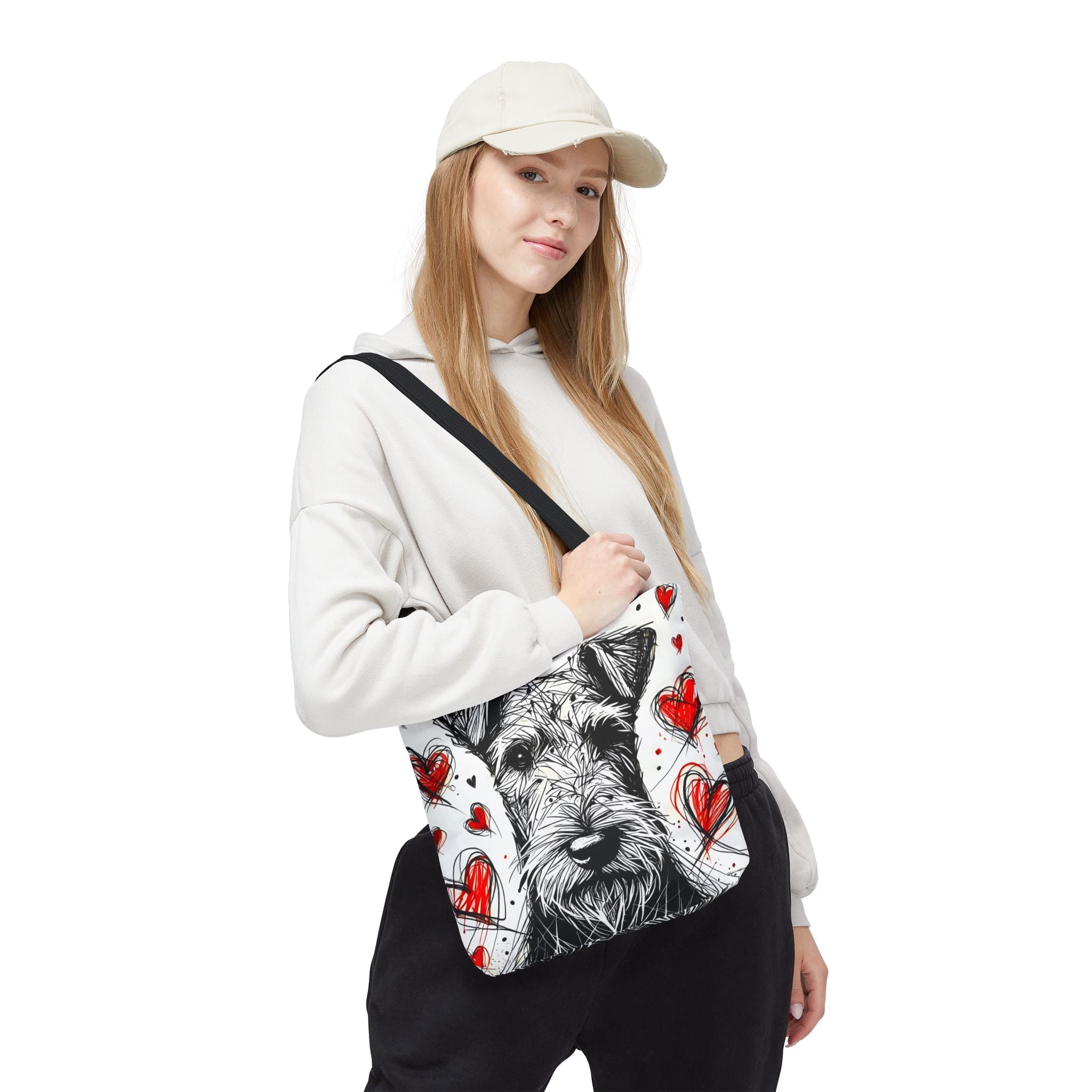 Airedale Terrier Tote Bag | Heart Sketch Dog Lover Gift