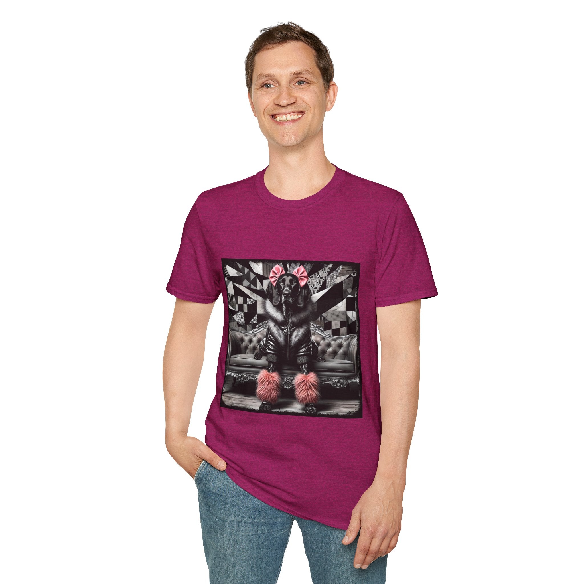 German Shorthaired Pointer B&W Pink Bow Rocker | Unisex Dog T-Shirt