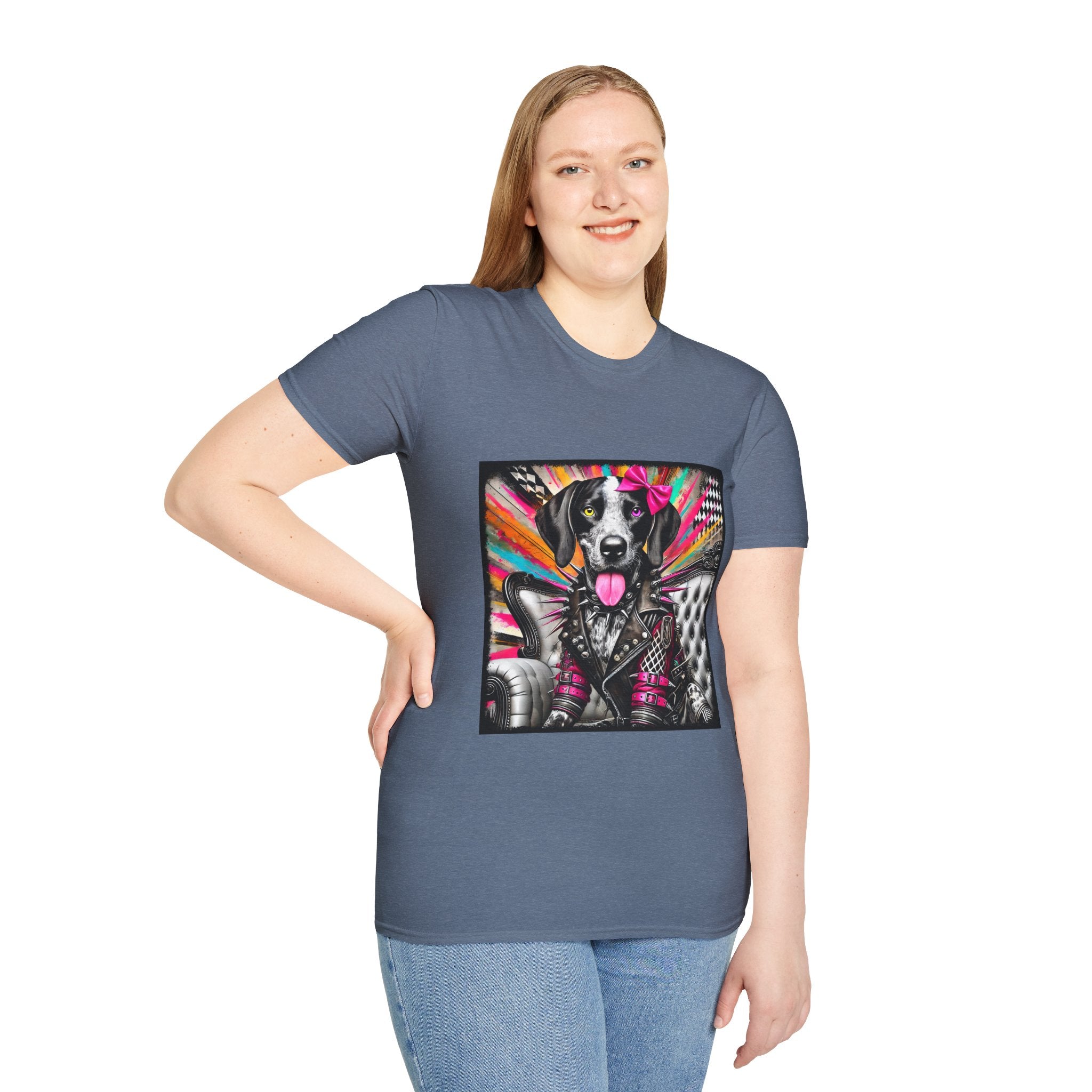 German Shorthaired Pointer Multicolor Rocker | Unisex Dog T-Shirt