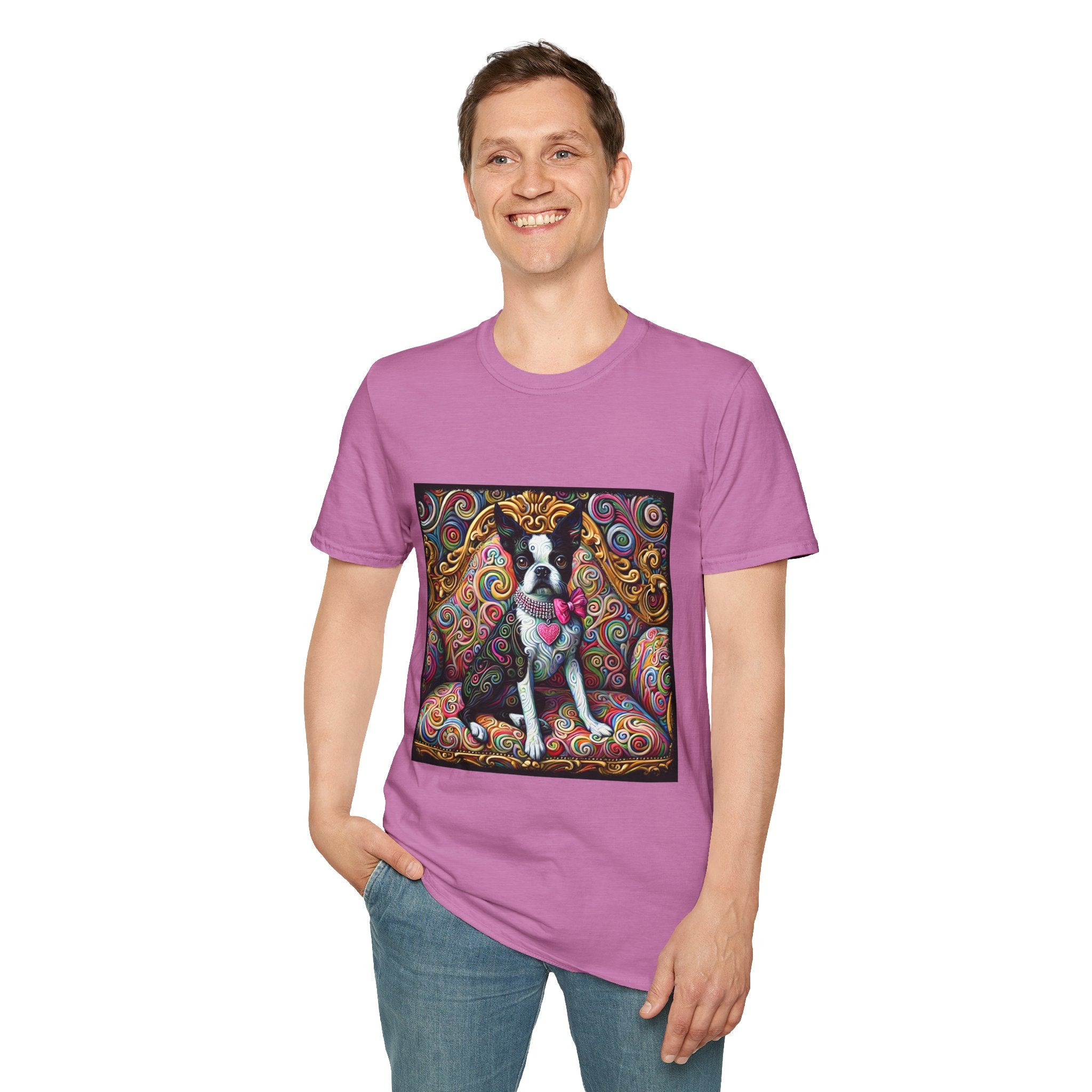 Boston Terrier Love Swirl | Unisex Dog T-Shirt