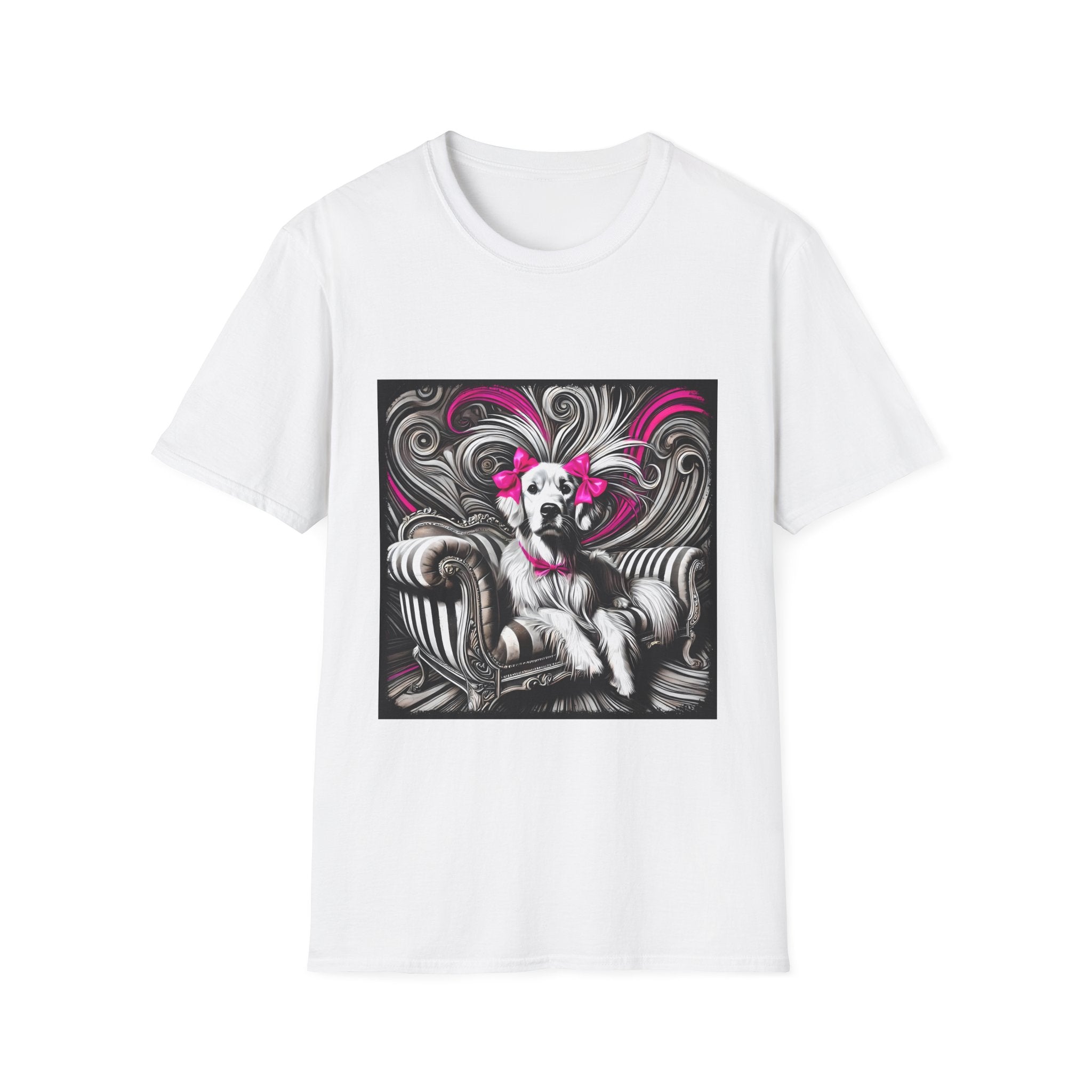 Golden Retriever Shirt | B&W Pink Bow Bold Dog Lover Tee