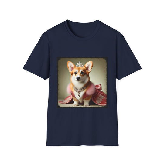 Pembroke Welsh Corgi Velvet Vixen design dog lover unisex t-shirt in navy