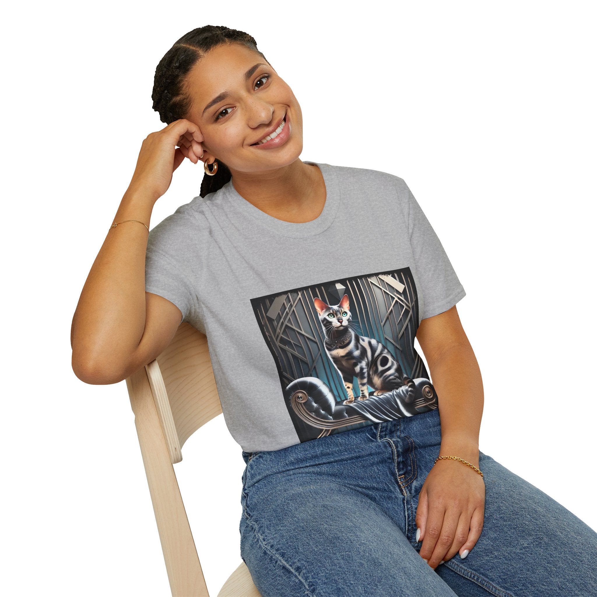 Bengal Cat Silver Icon | Unisex Cat T-Shirt