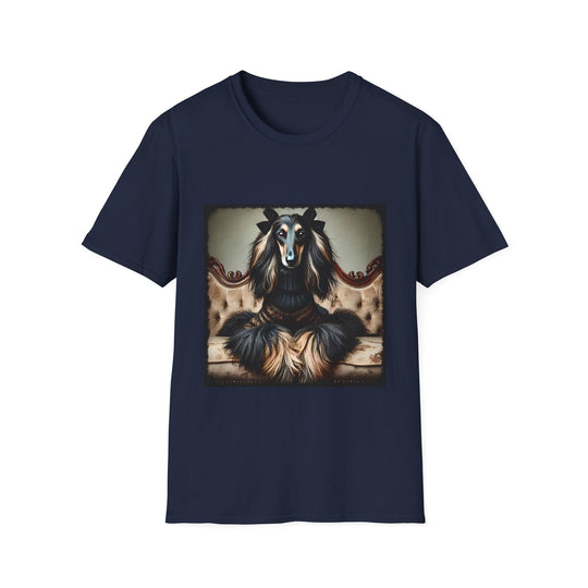 Afghan Hound Bold Icon design dog lover unisex t-shirt in navy