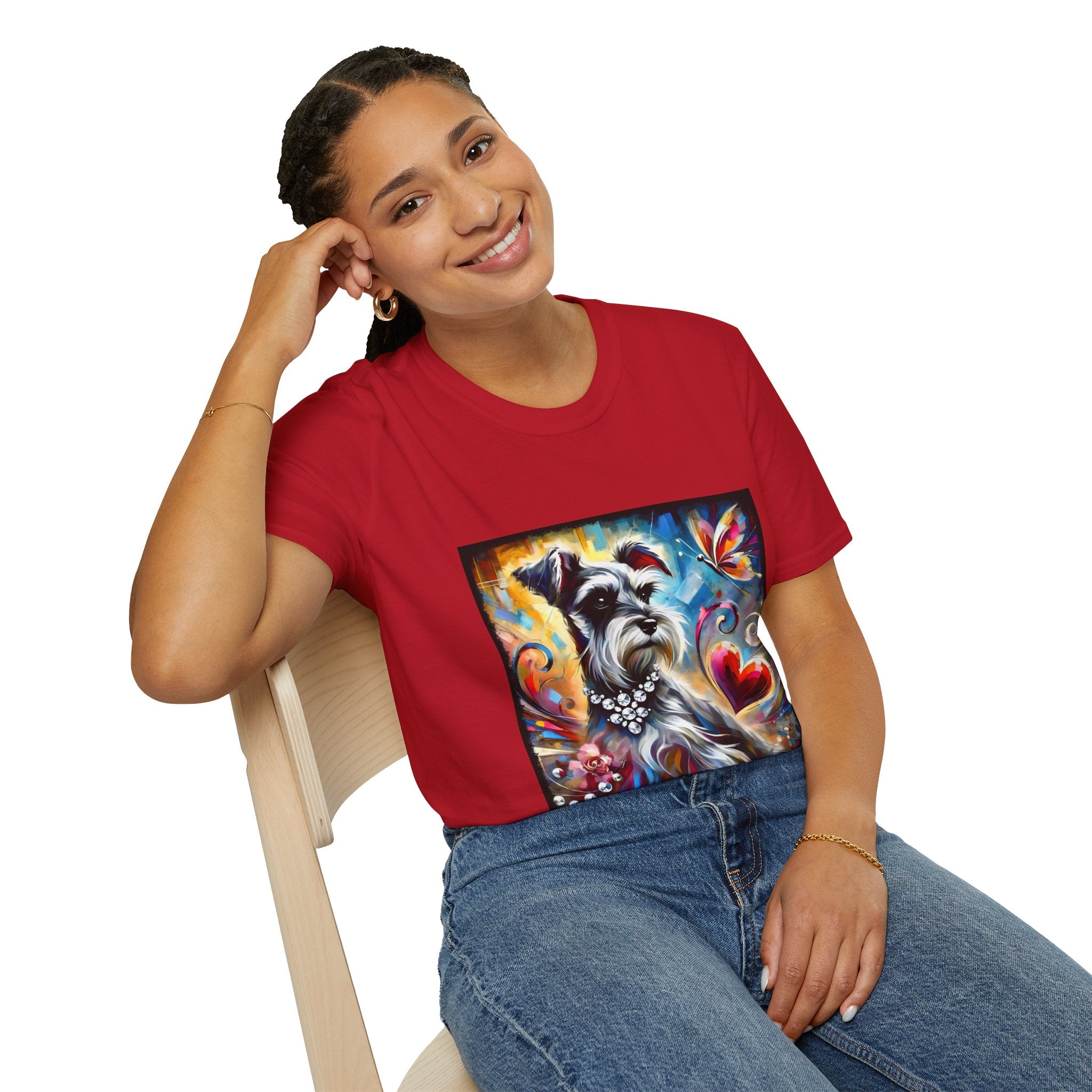 Schnauzer Bold Butterfly Classic | Unisex Dog T-Shirt