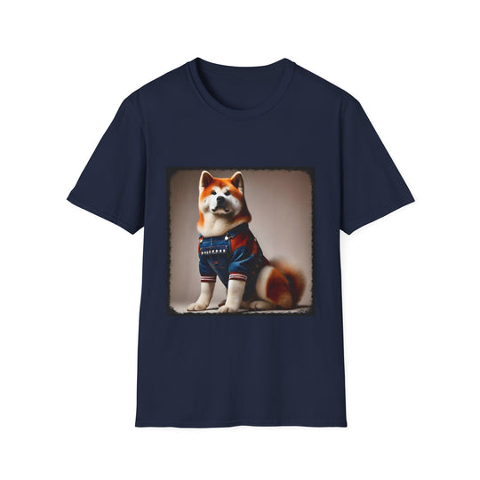 Akita Jean Queen design dog lover unisex t-shirt in navy
