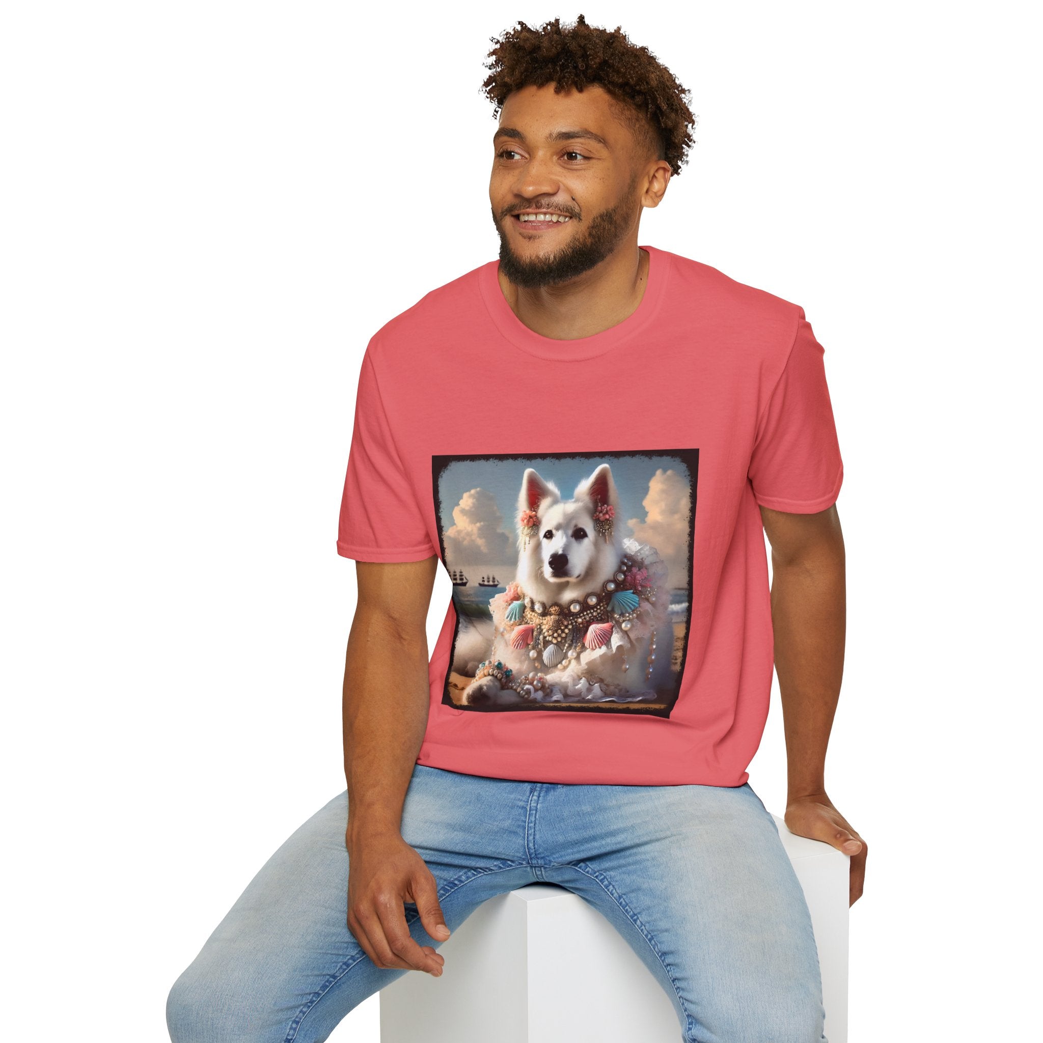 German Shepherd Beach Elegance | Unisex Dog T-Shirt