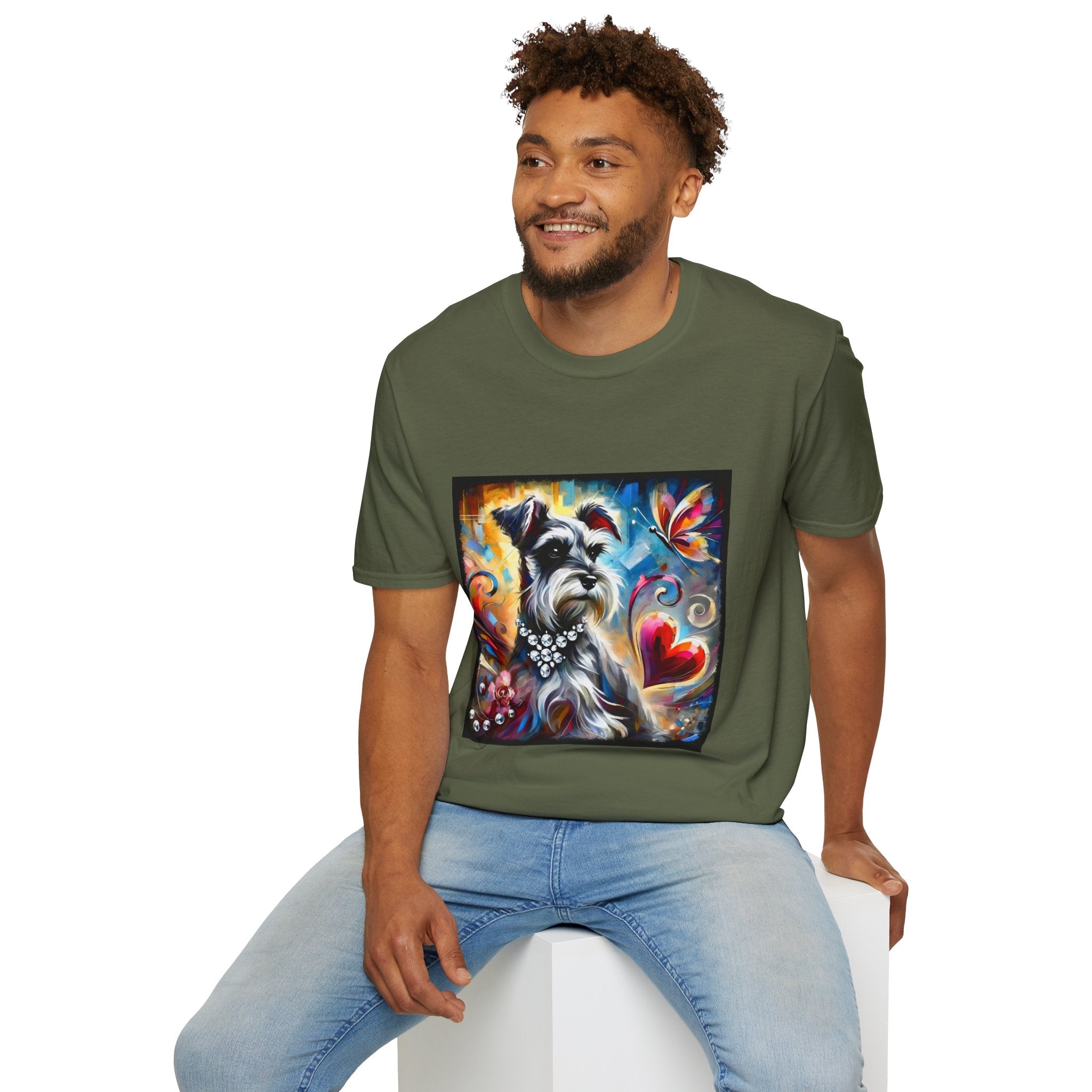 Schnauzer Bold Butterfly Classic | Unisex Dog T-Shirt