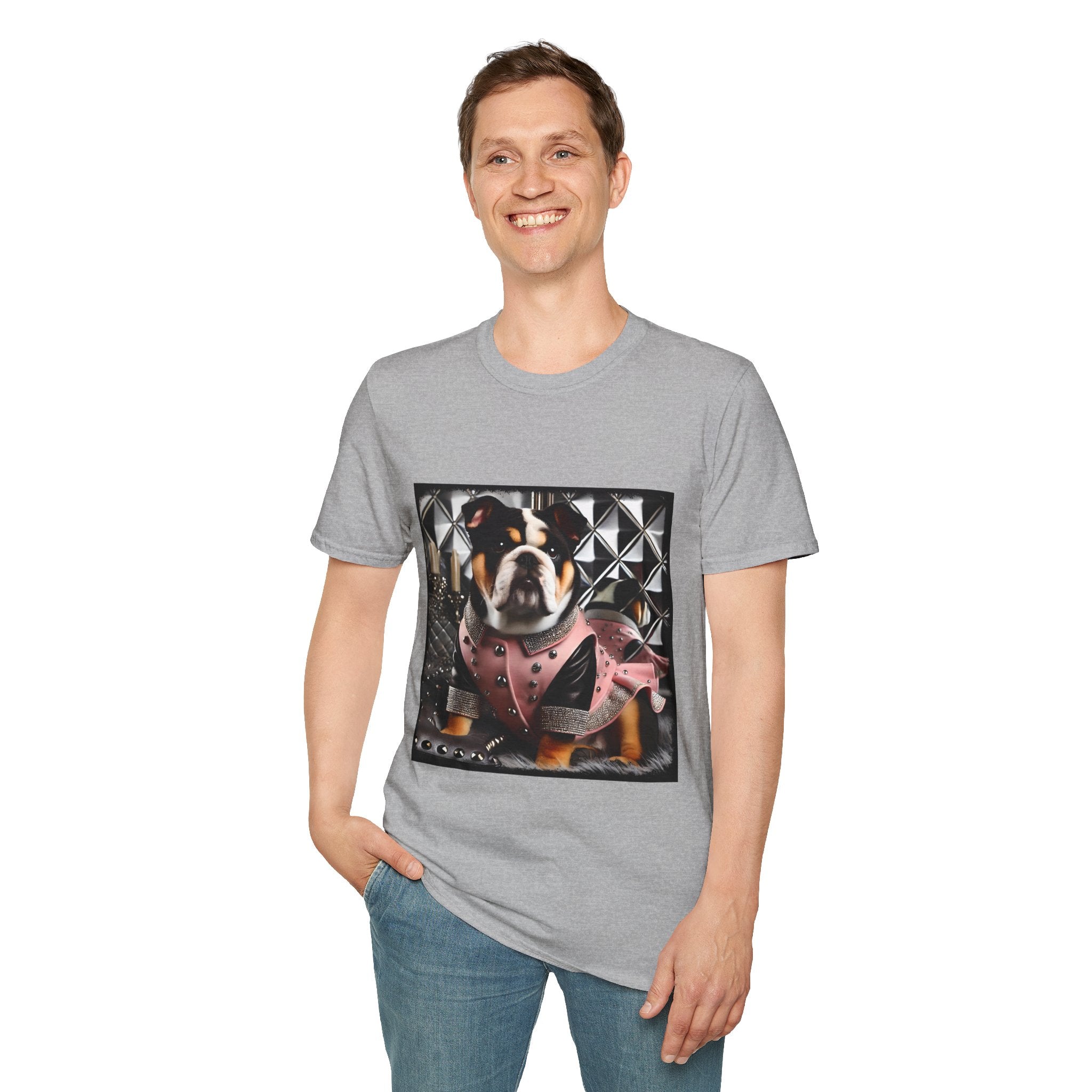 Bulldog Pink Rocker | Unisex Dog T-Shirt