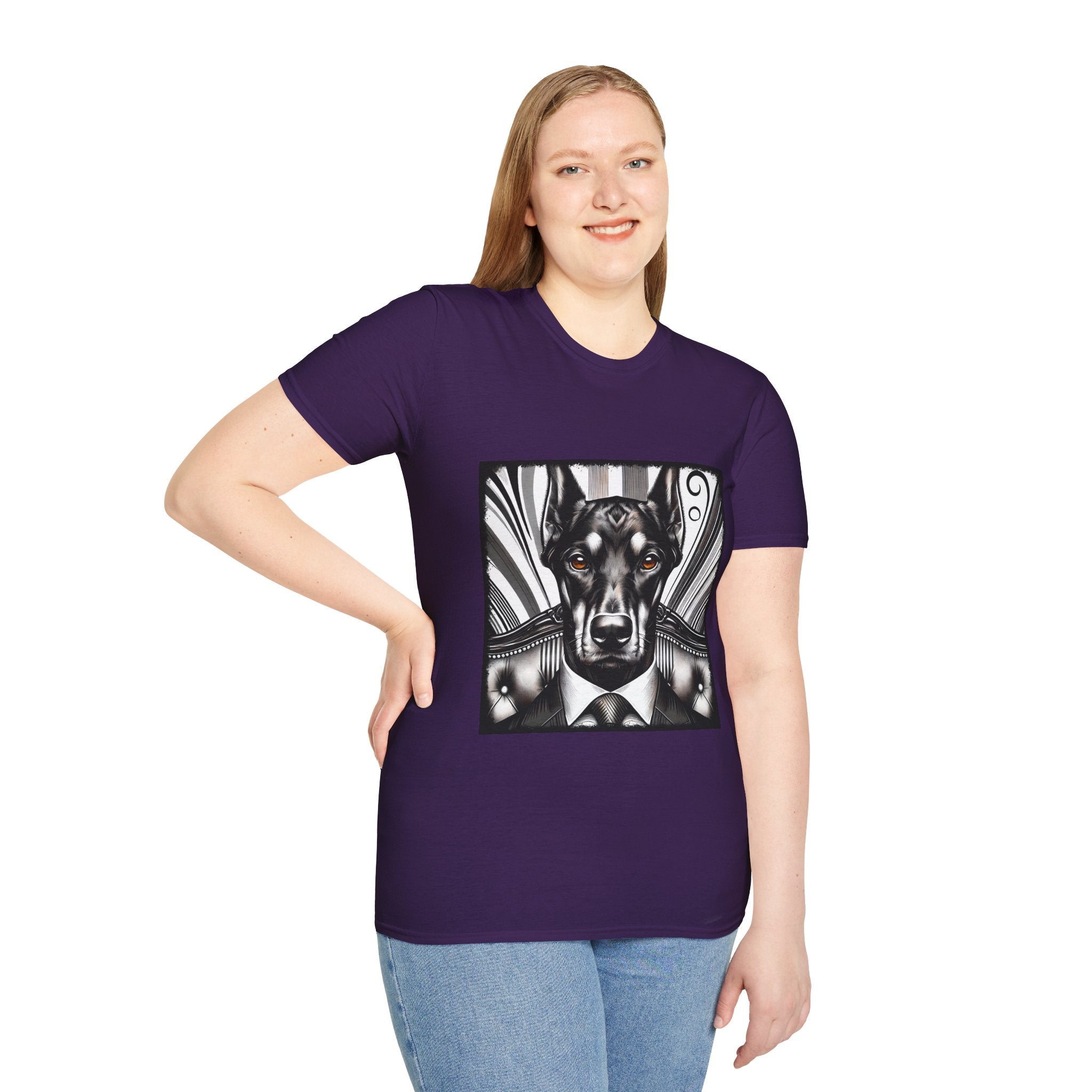 Doberman Pinscher B&W Bold Eyes  | Unisex Dog T-Shirt