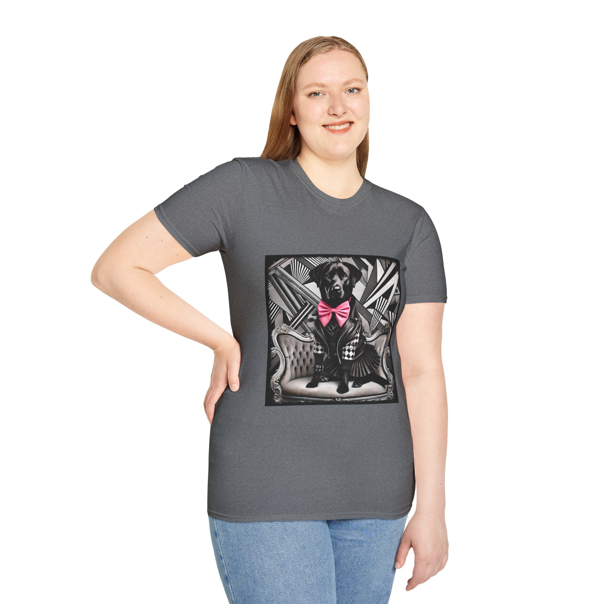 Labrador Retriever B&W Pink Bow Bold | Unisex Dog T-Shirt
