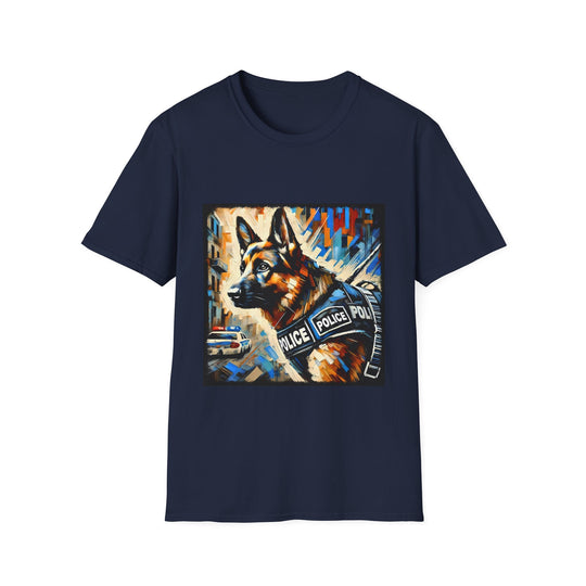 German Shepherd K-9 Classic design dog lover unisex t-shirt in navy