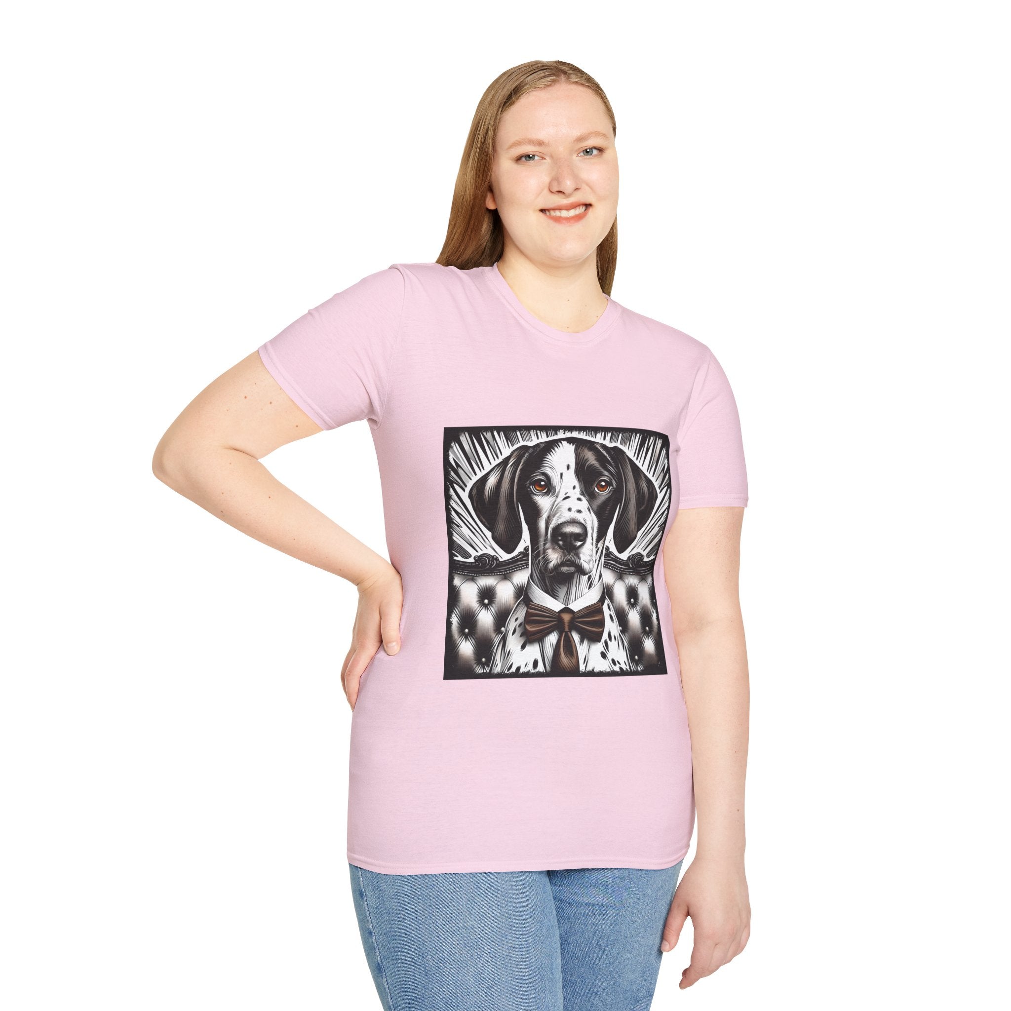 German Shorthaired Pointer B&W Bold Eyes  | Unisex Dog T-Shirt