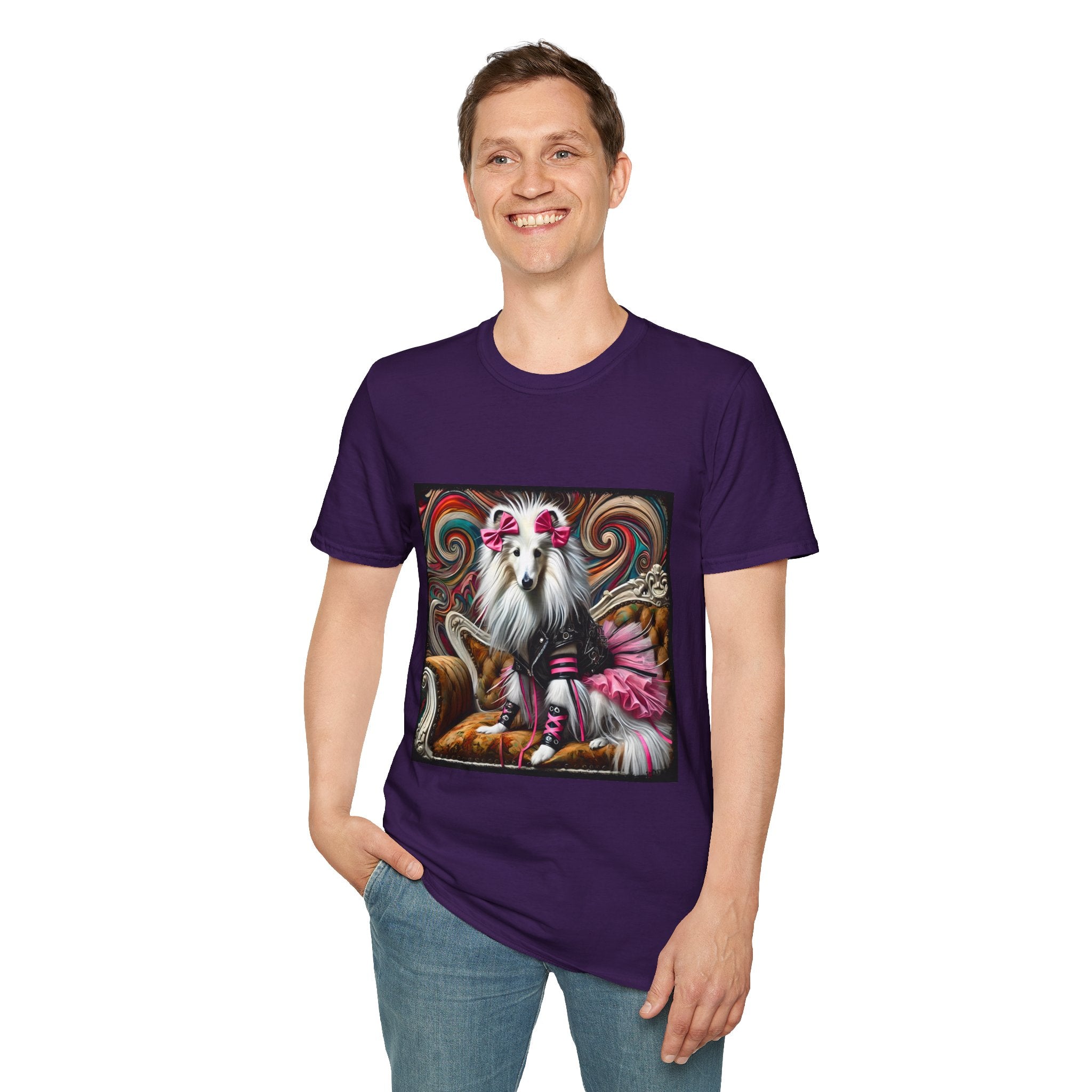 Collie Pink Rocker | Unisex Dog T-Shirt