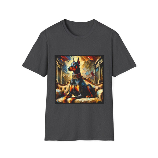 Doberman Pinscher Vivid Classic design dog lover unisex t-shirt in dark heather