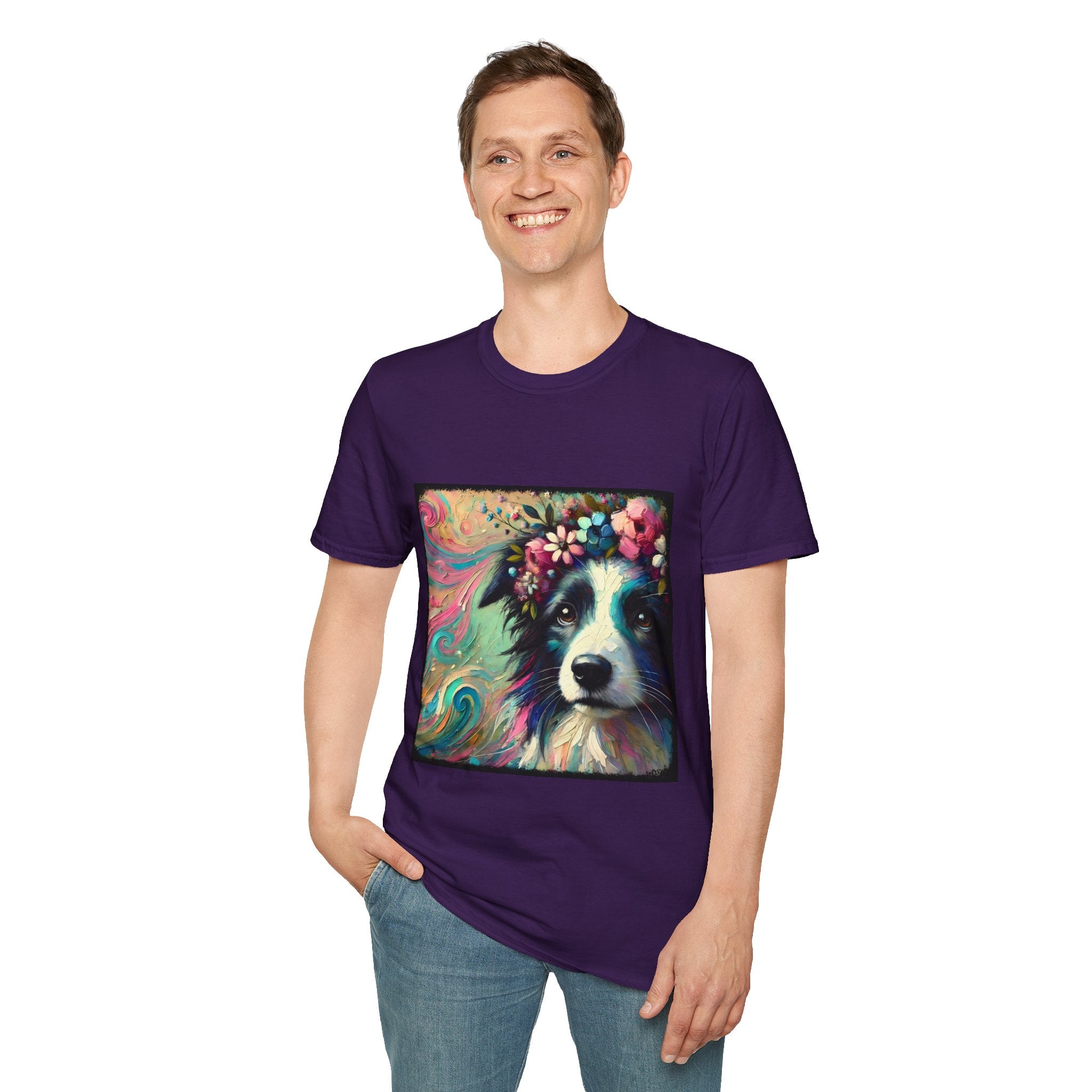 Border Collie Pastel Flower Classic | Unisex Dog T-Shirt