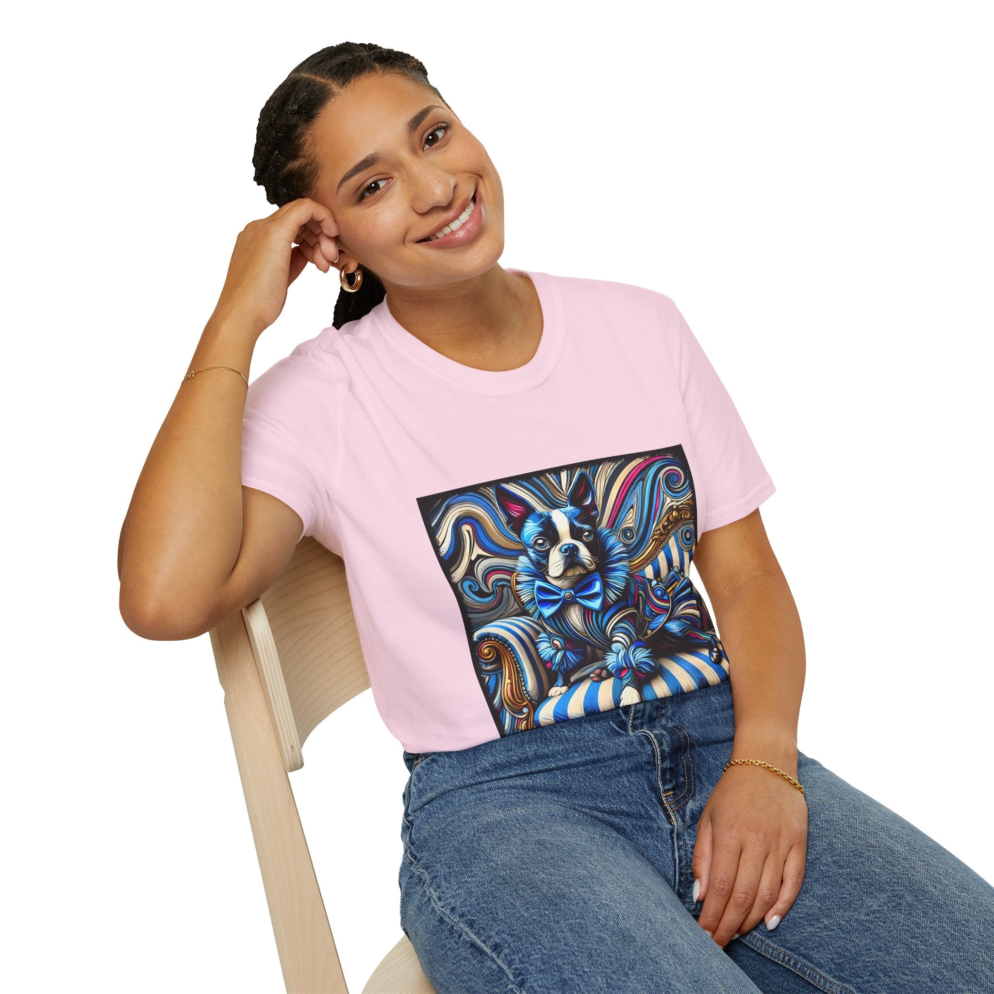 Boston Terrier Blue Rocker | Unisex Dog T-Shirt