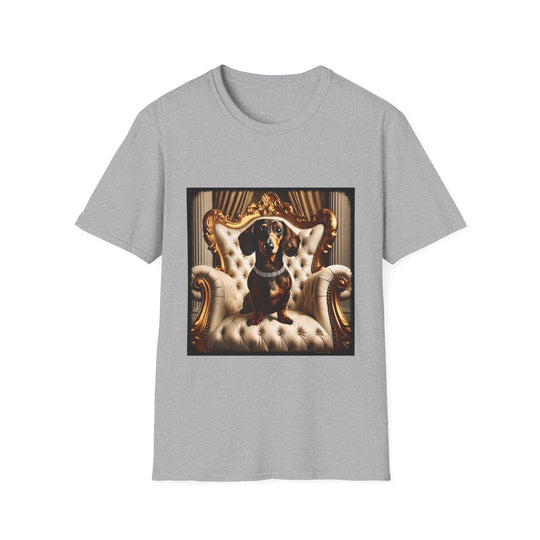 Dachshund Brindle Royalty design dog lover unisex t-shirt in sport grey