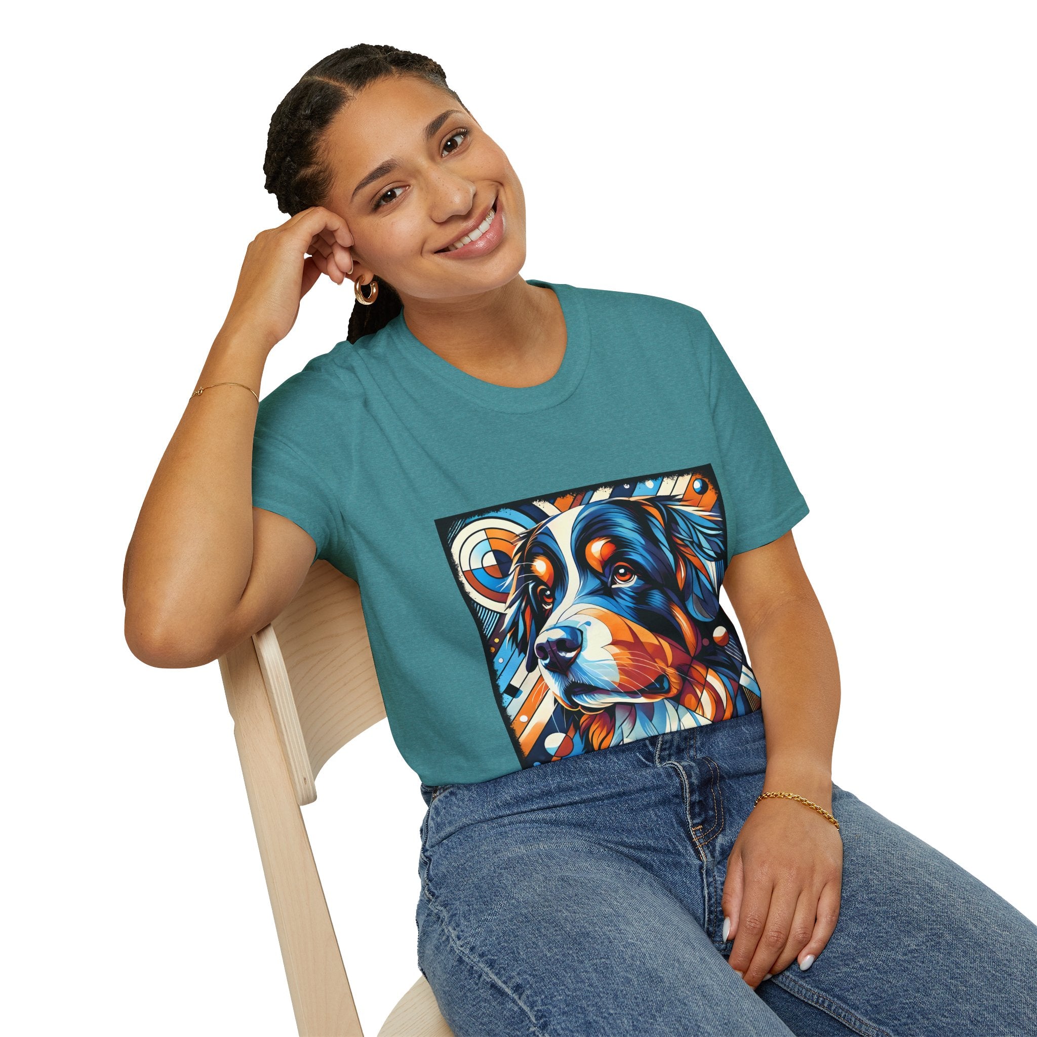 Bernese Mountain Dog Bold Geometric | Unisex Dog T-Shirt