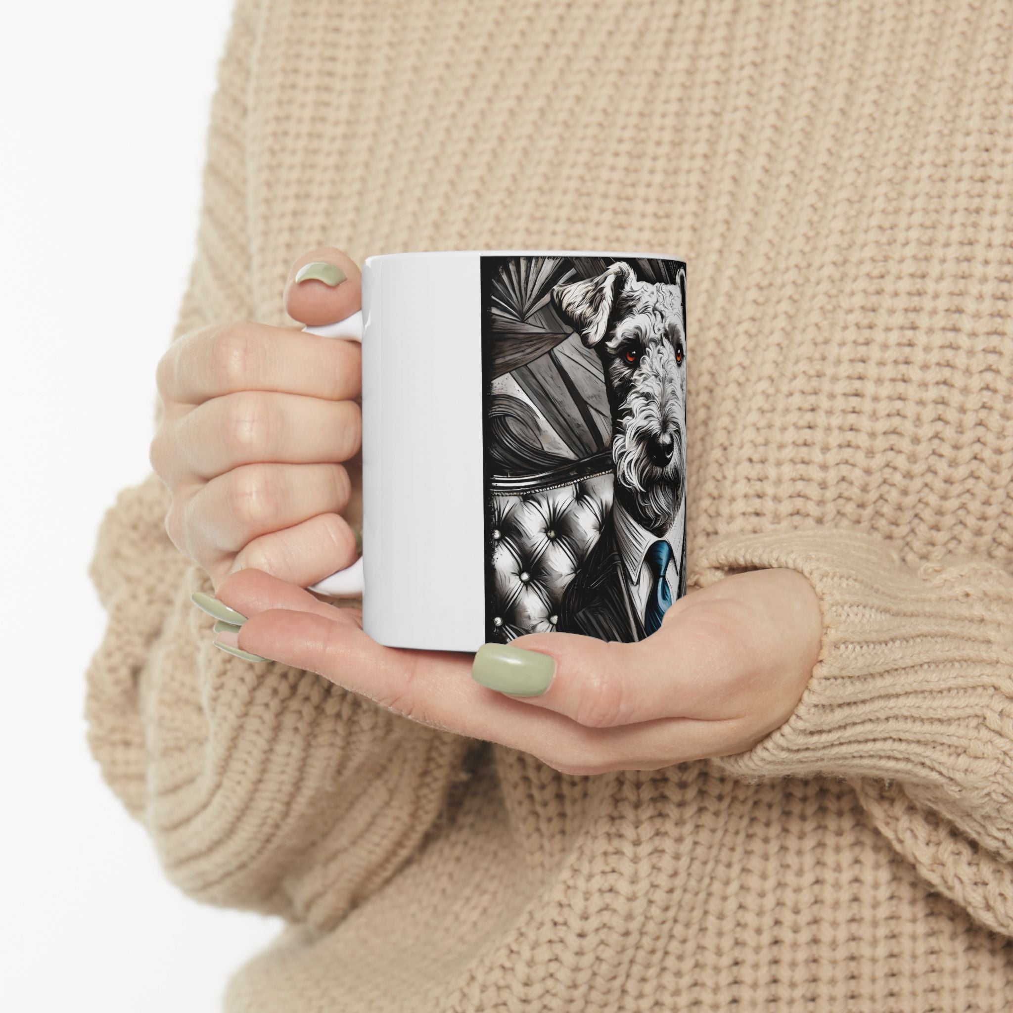 Airedale Terrier Mug | B&W Bold Eyes Dog Lover Gift