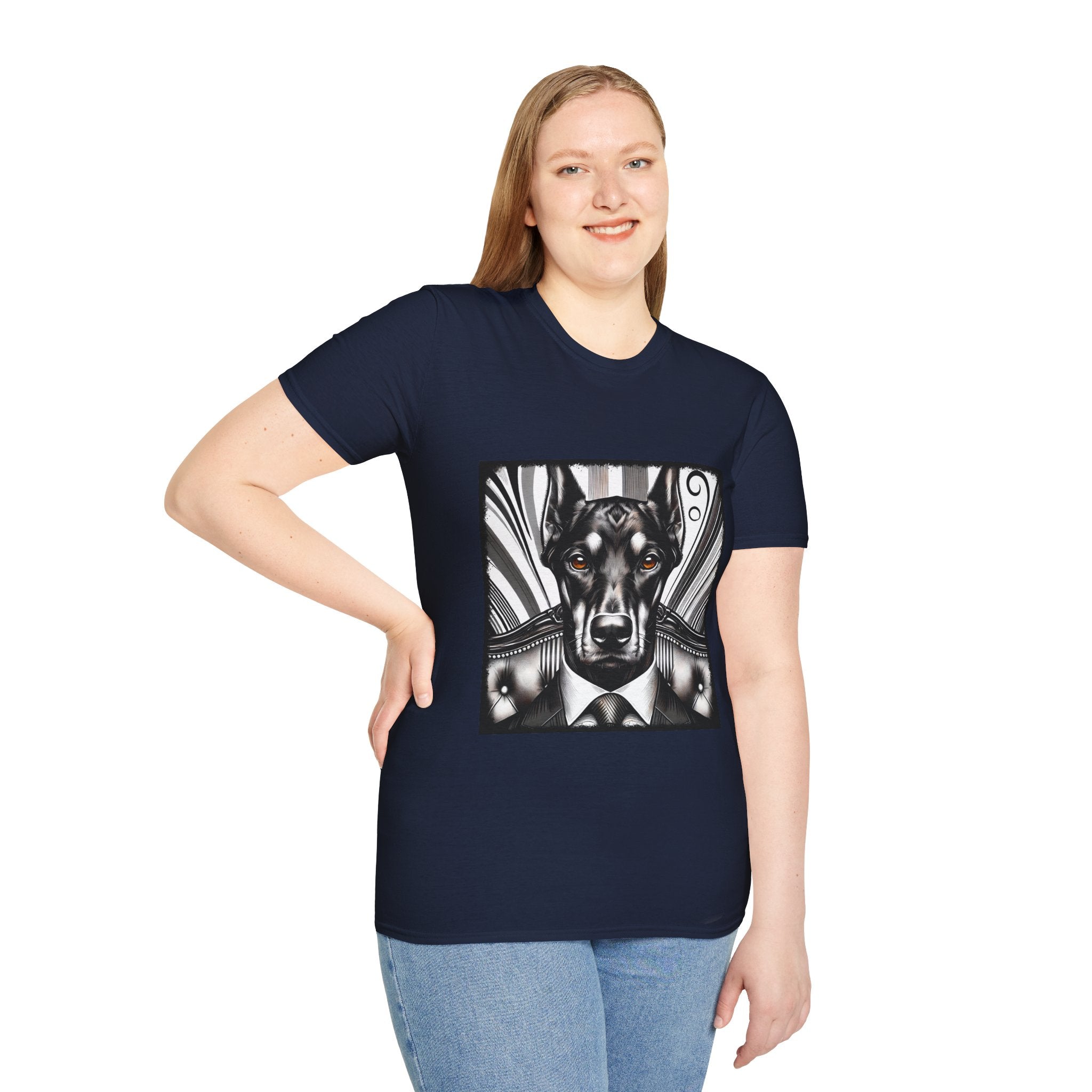 Doberman Pinscher B&W Bold Eyes  | Unisex Dog T-Shirt
