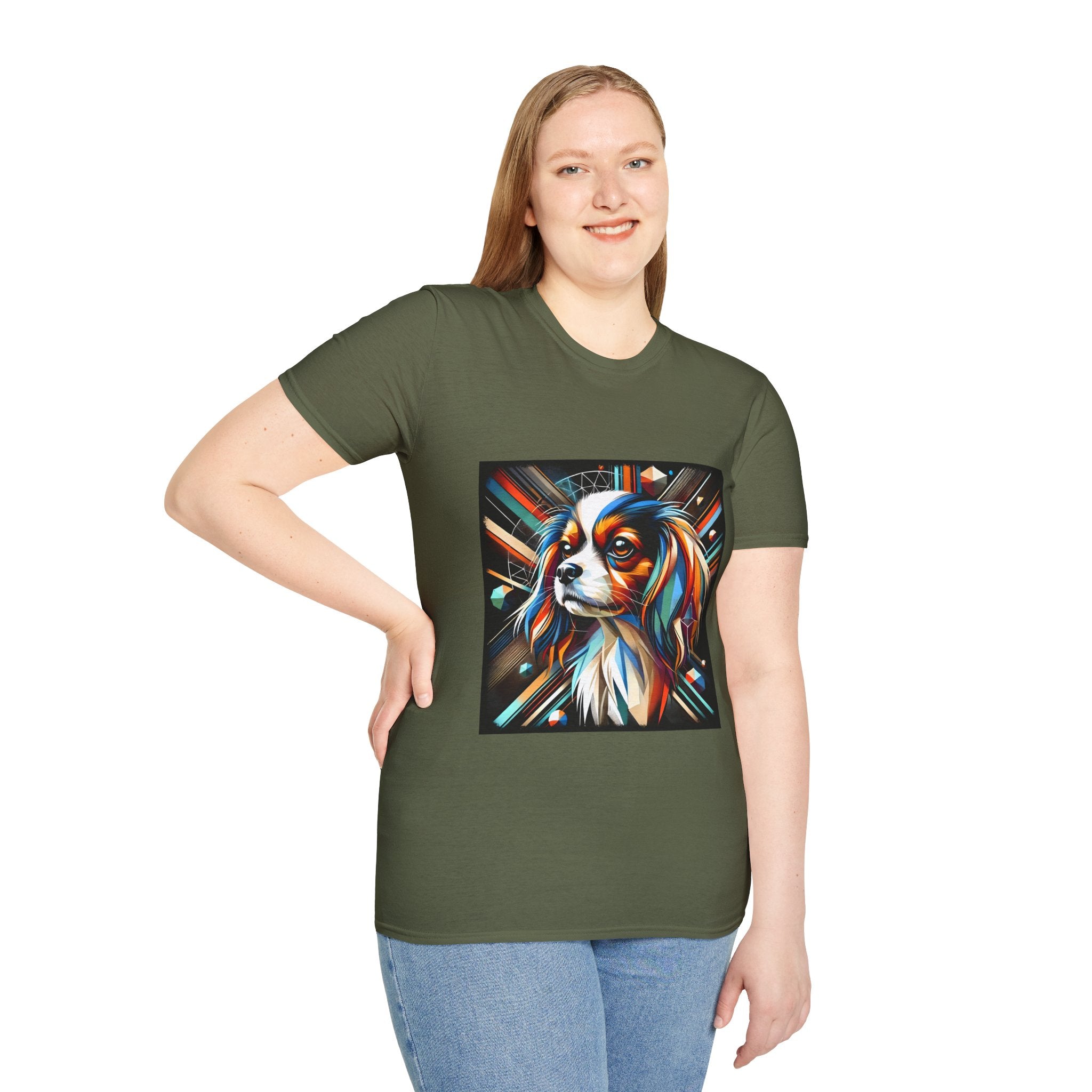 Cavalier King Charles Spaniel Multicolored Geometric | Unisex Dog T-Shirt
