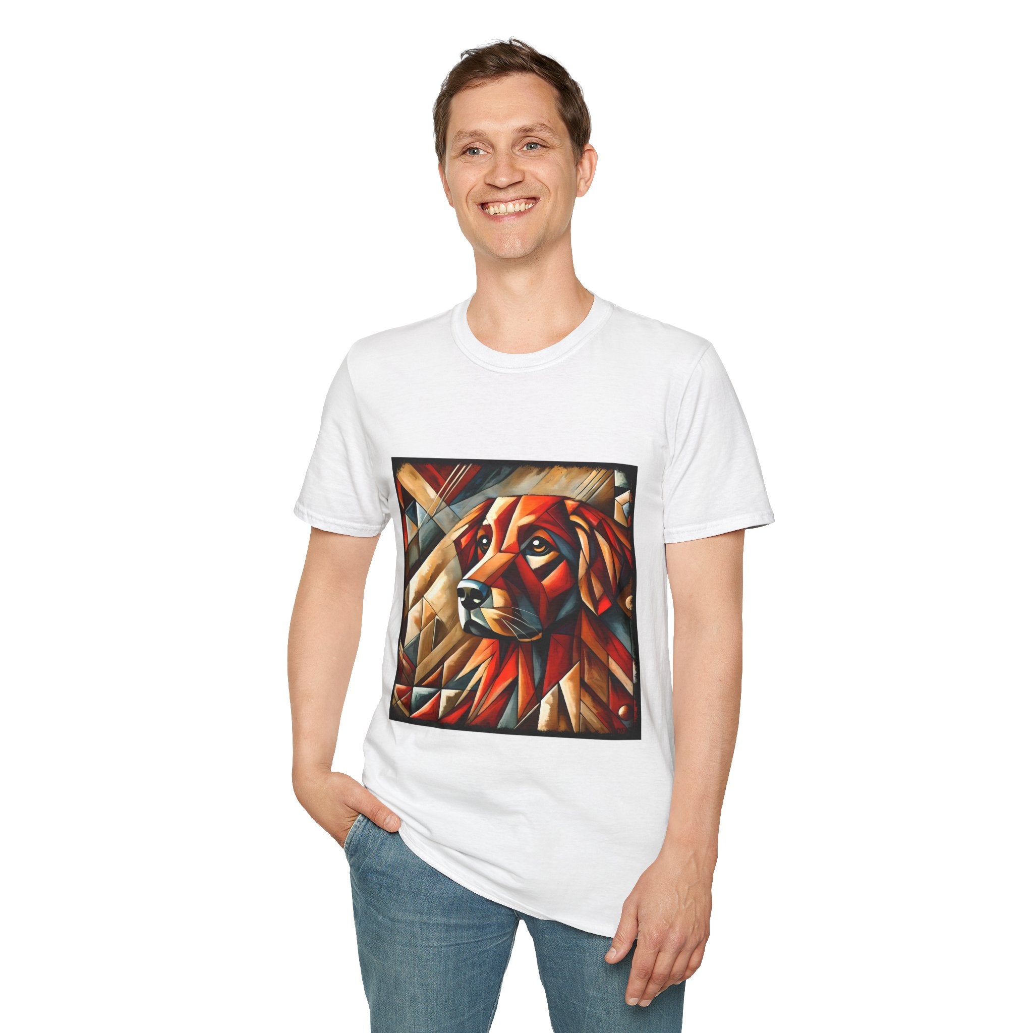 Golden Retriever Shirt | Red Geometric Dog Lover Tee