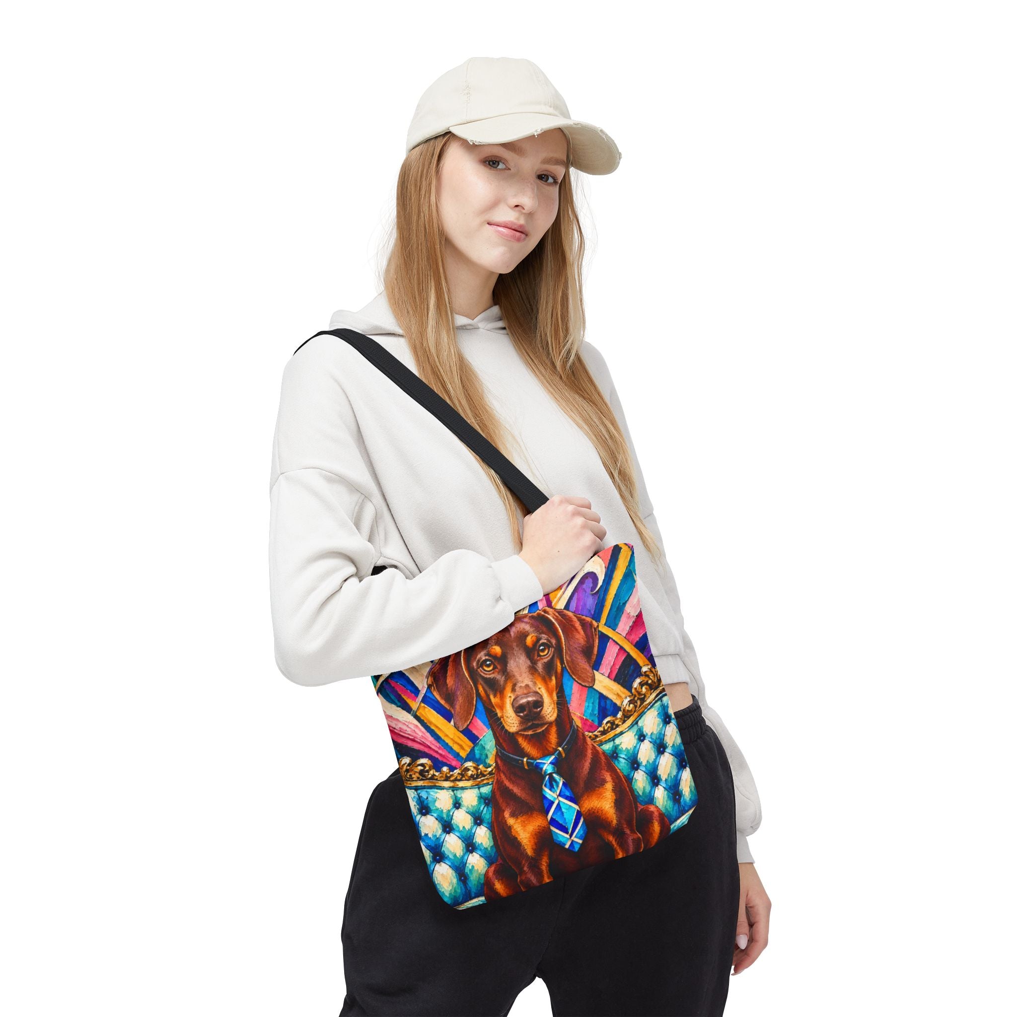 Red Doberman Pinscher Tote Bag | Copper & Cobalt Dog Lover Gift