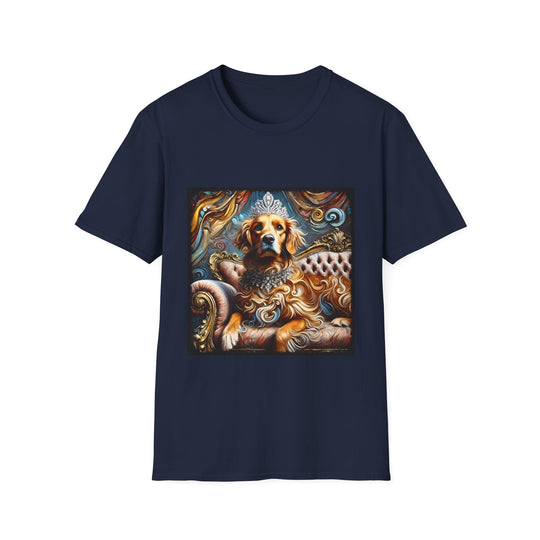 Golden Retriever Diamond Diva Swirl design dog lover unisex t-shirt in navy