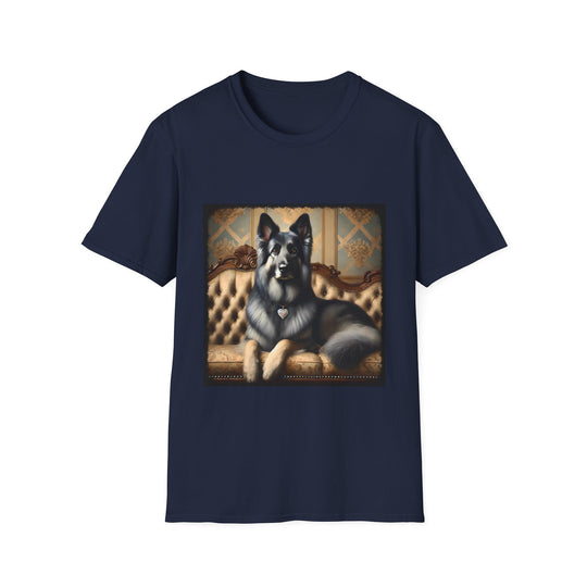 German Shepherd Diamond Princess design dog lover unisex t-shirt in navy