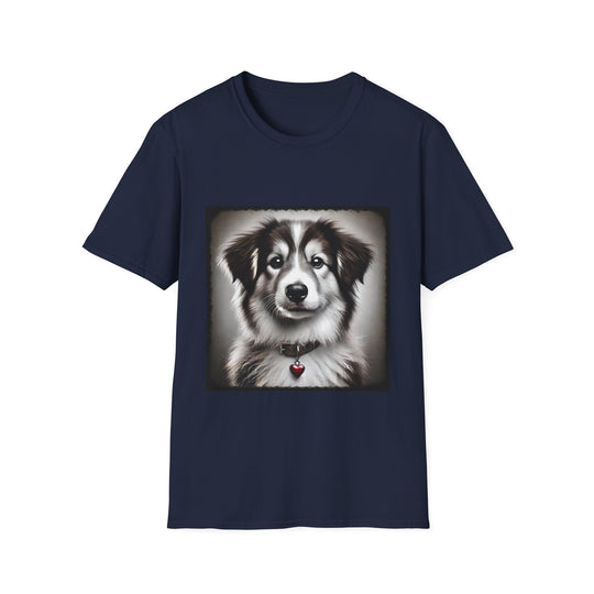 Miniature American Shepherd Love Charm design dog lover unisex t-shirt in navy
