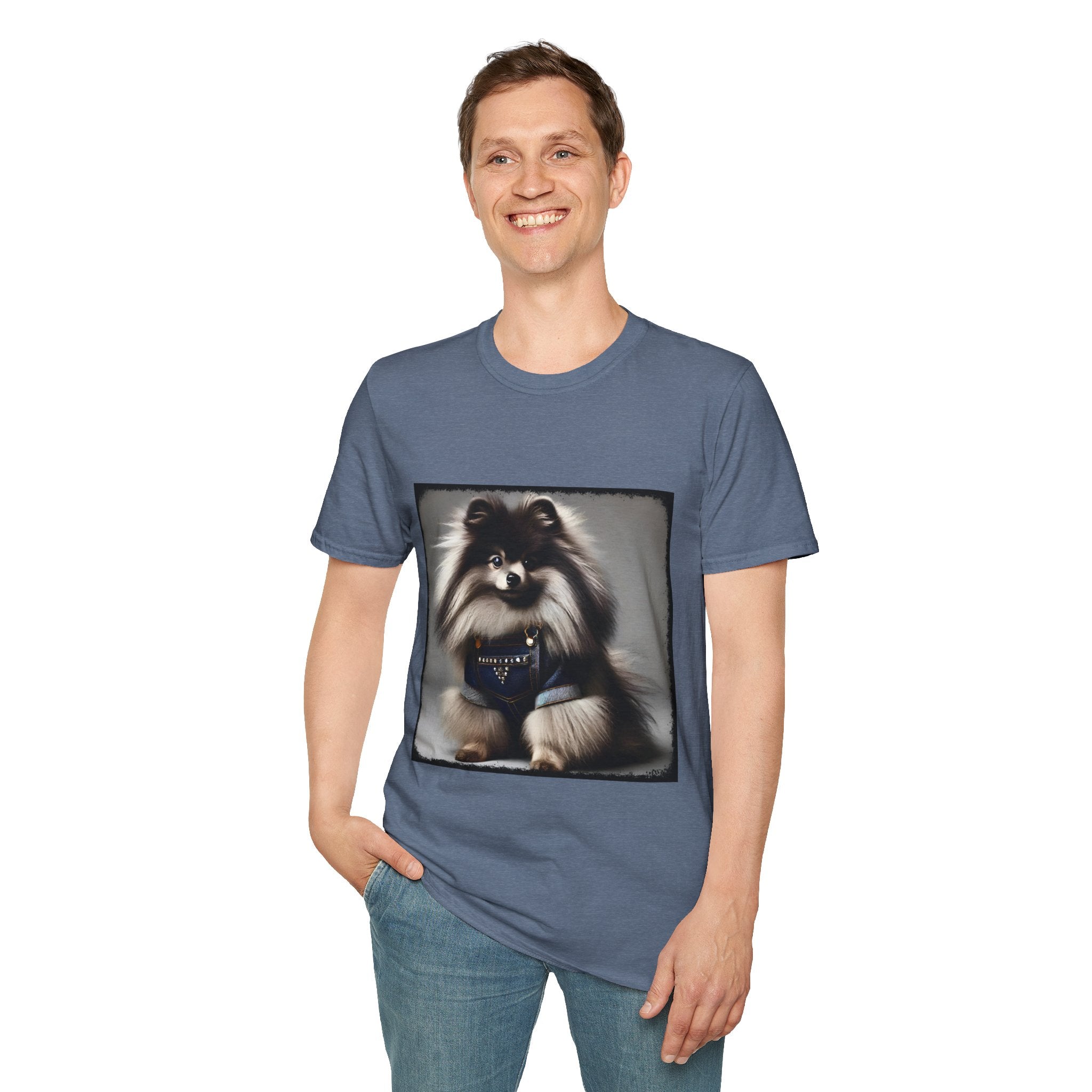 Pomeranian Denim Darling | Unisex Dog T-Shirt
