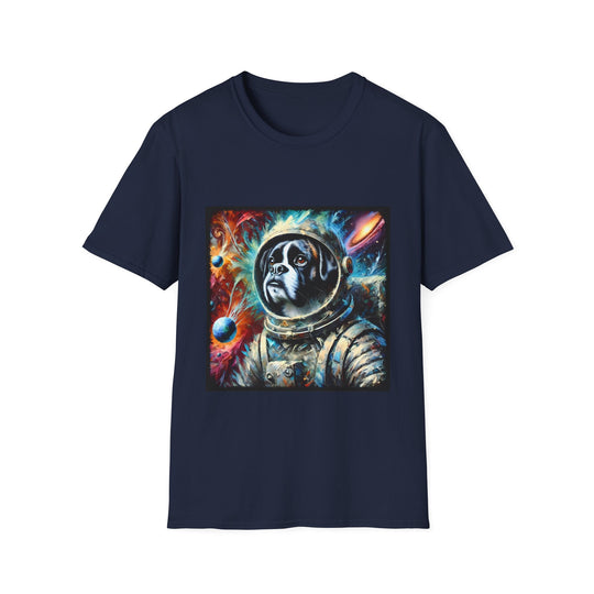 Boxer Stellar Pup design dog lover unisex t-shirt in navy