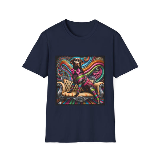 Labrador Retriever Bold Rocker design dog lover unisex t-shirt in navy