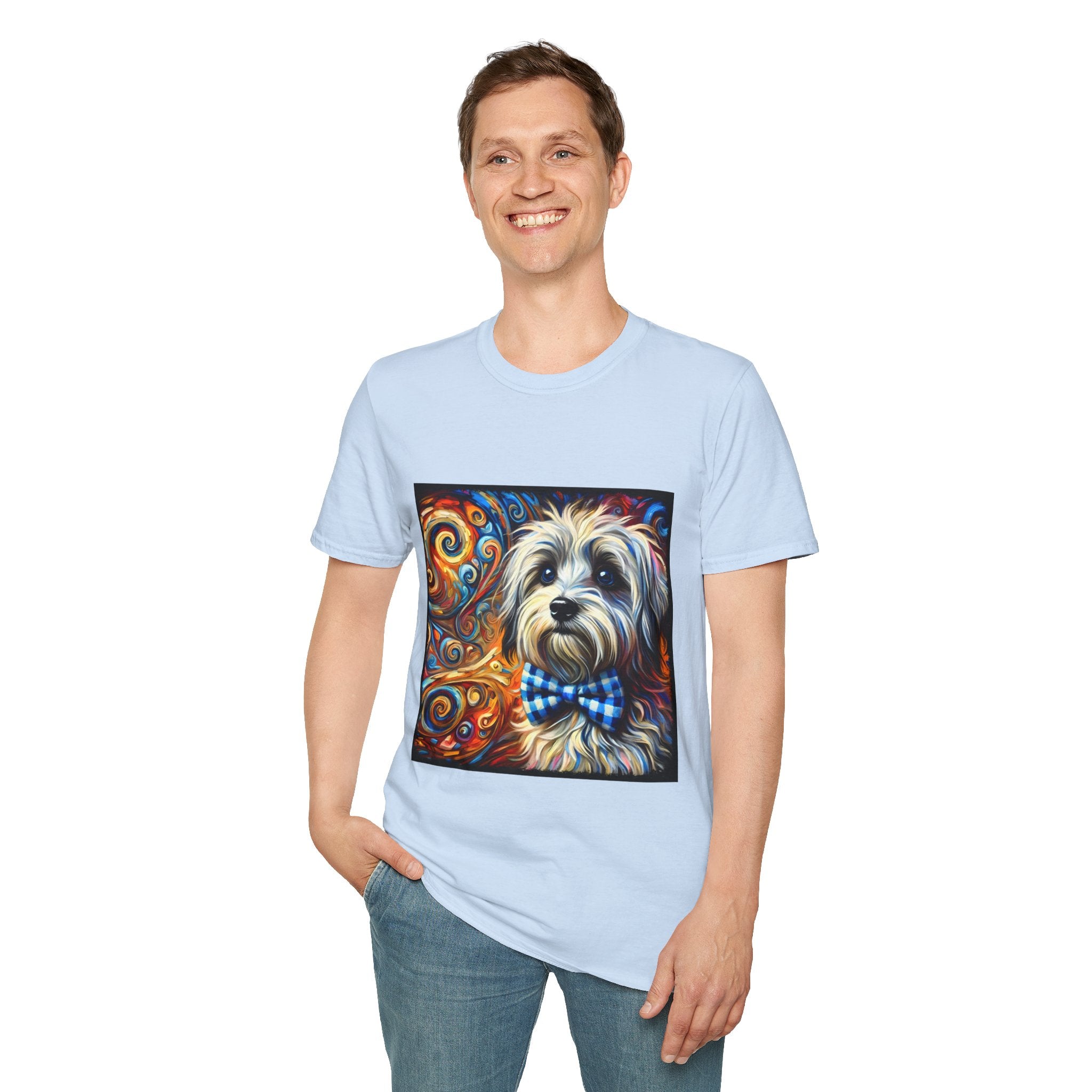 Havanese Bowtie Swirl |  Unisex Dog T-Shirt